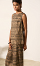 Ethnic print linen and tencel top - BRUSNIKA. Women clothes