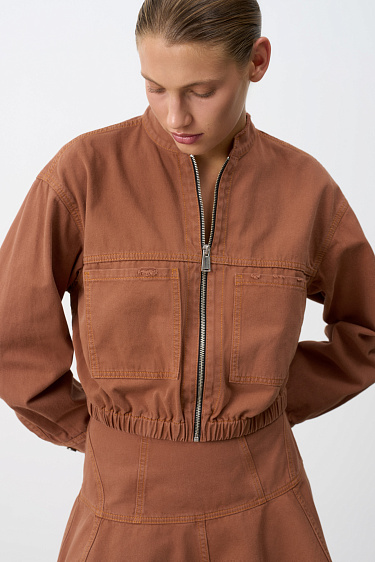 Denim Bomber Jacket - BRUSNIKA Women Clothes