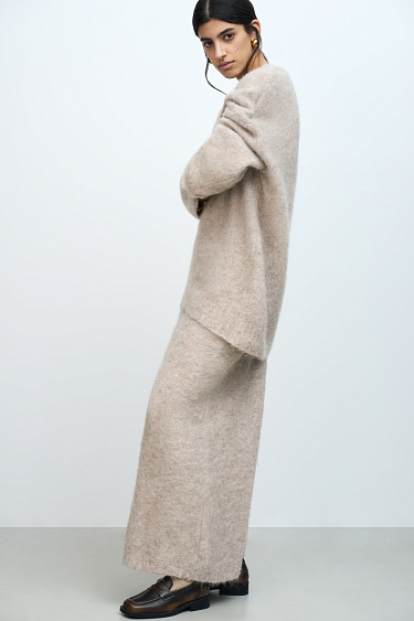 Alpaca wool maxi skirt - BRUSNIKA Women Clothes