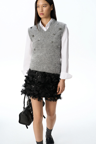 alpaca wool vest with sequins - BRUSNIKA Women Clothes