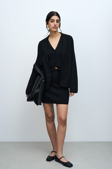 Knit mini skirt with side closure - BRUSNIKA Women Clothes