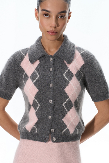 cardigan with an argyle pattern - BRUSNIKA Women Clothes