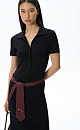 Midi knitted dress with a polo collar - BRUSNIKA. Women clothes