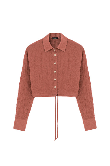 Cropped cotton gauze shirt - BRUSNIKA Women Clothes