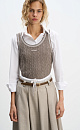 Knitted tank top with braids - BRUSNIKA. Women clothes