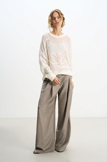 Jumper with a voluminous decor - BRUSNIKA Women Clothes