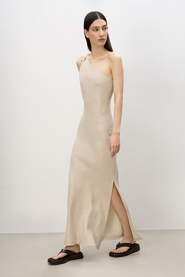 Maxi dress made of 100% linen - BRUSNIKA Women Clothes