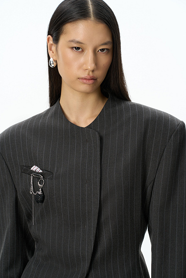Jacket with wide shoulders - BRUSNIKA Women Clothes