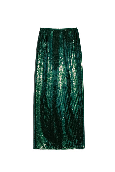 Shiny Midi Skirt - BRUSNIKA Women Clothes