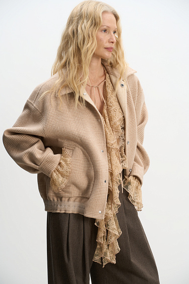 Double-sided bomber jacket made of 100% wool - BRUSNIKA Women Clothes