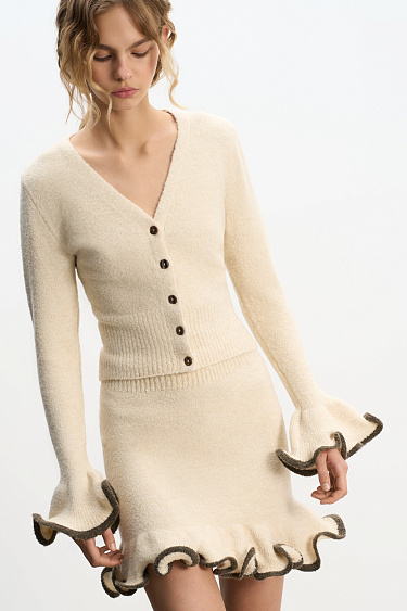 Boucle skirt with ruffles - BRUSNIKA Women Clothes