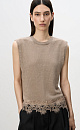 100% linen top with lace - BRUSNIKA. Women clothes