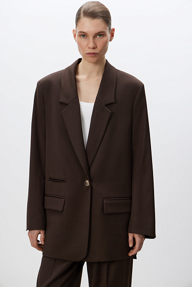 Basic side slits blazer - BRUSNIKA Women Clothes