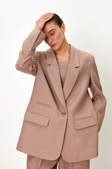 Side slit blazer - BRUSNIKA Women Clothes
