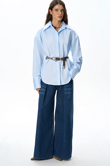 Shirt with big shoulders - BRUSNIKA Women Clothes