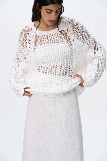 Jumper with lace up sleeves - BRUSNIKA Women Clothes