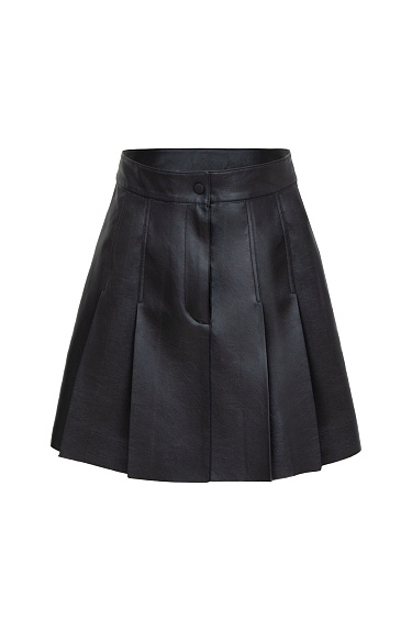 Faux leather pleated skirt - BRUSNIKA Women Clothes