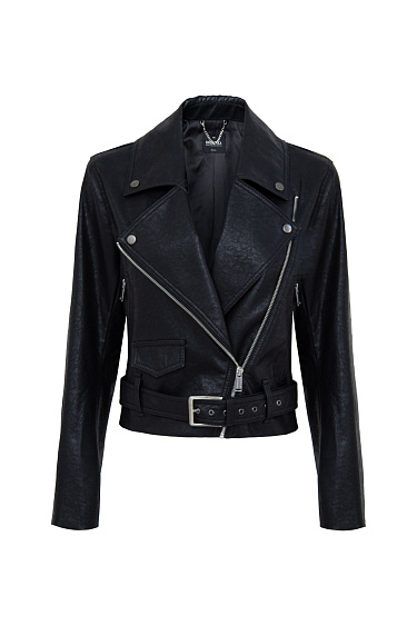 Faux leather biker jacket - BRUSNIKA Women Clothes