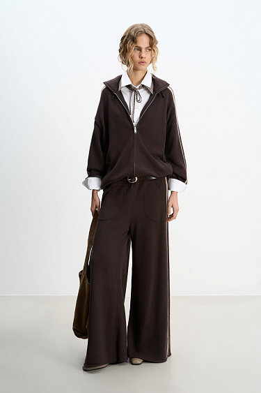 bomber jacket with stripes on the sleeves - BRUSNIKA Women Clothes