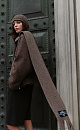 Ribbed scarf with fringe - BRUSNIKA. Women clothes