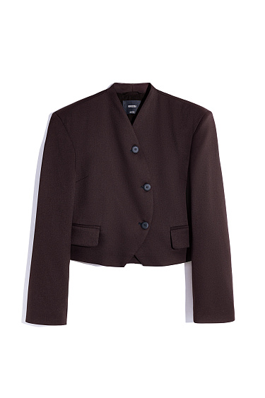 wool jacket with a round collar - BRUSNIKA Women Clothes