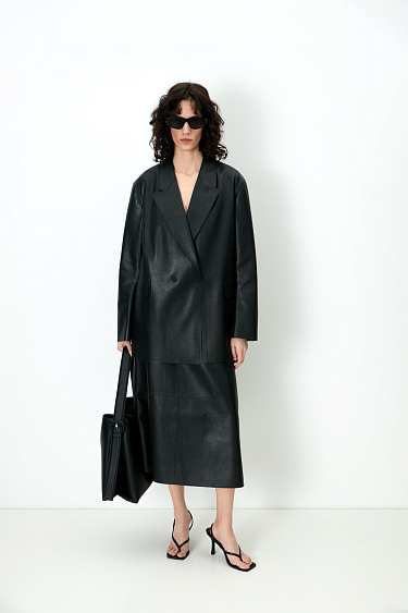 Faux leather A-line skirt - BRUSNIKA Women Clothes