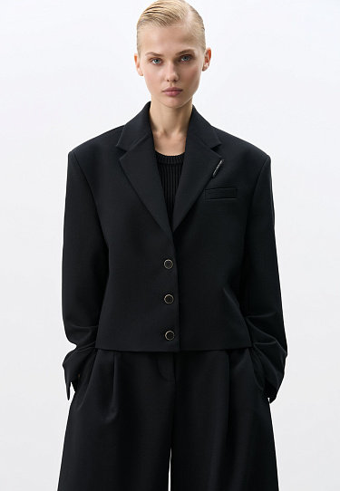 Cropped polyviscose jacket - BRUSNIKA Women Clothes
