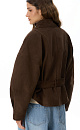 Double-breasted short suede trench coat - BRUSNIKA. Women clothes