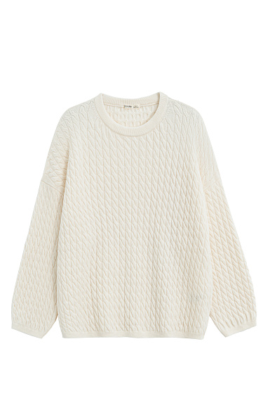 Cable-knit jumper made from 100% extrafine merino wool - BRUSNIKA Women Clothes