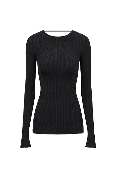 Fitted jumper with lace-up back - BRUSNIKA Women Clothes