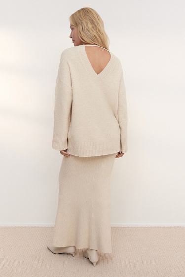 knitted skirt made of bouclé yarn - BRUSNIKA Women Clothes