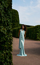 Satin dress with a scarf - BRUSNIKA. Women clothes