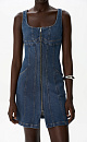 Mini denim dress with decorative seams - BRUSNIKA. Women clothes