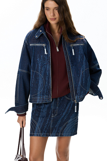 Denim skirt of mini length - BRUSNIKA Women Clothes