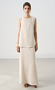 100% linen maxi skirt with slit - BRUSNIKA. Women clothes