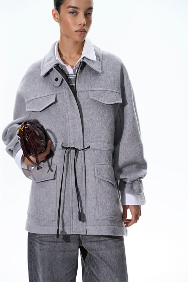 100% wool jacket with drawstring - BRUSNIKA Women Clothes