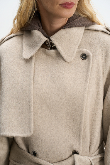 Wool coat with a yoke - BRUSNIKA Women Clothes