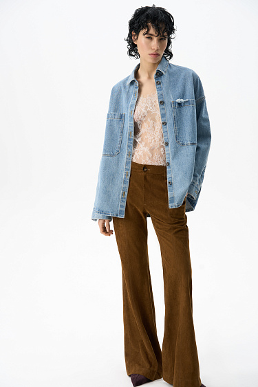 Flared suede trousers - BRUSNIKA Women Clothes