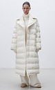 Long down jacket with branded embossing - BRUSNIKA. Women clothes