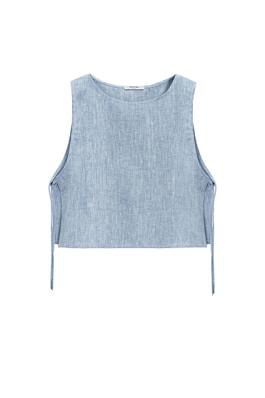 Linen tie top - BRUSNIKA Women Clothes