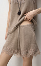 100% linen shorts with lace - BRUSNIKA. Women clothes