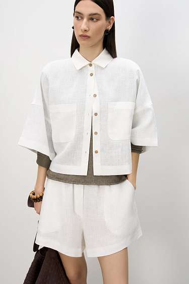 Cropped shirt with shorts - BRUSNIKA Women Clothes