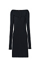 Mini dress with a curly neckline - BRUSNIKA. Women clothes