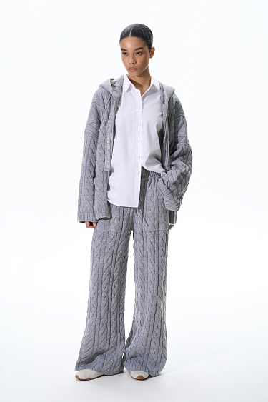 Hoodie with braids and jacquard - BRUSNIKA Women Clothes