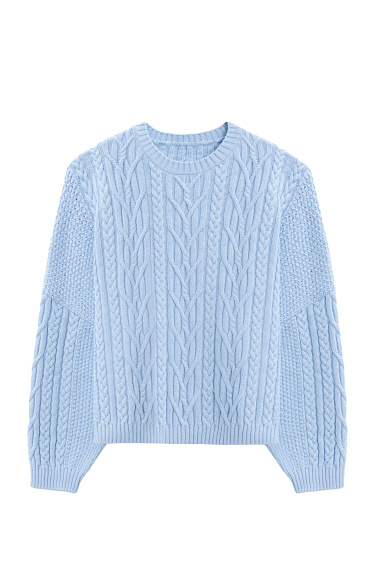Knitted jumper with braids - BRUSNIKA Women Clothes