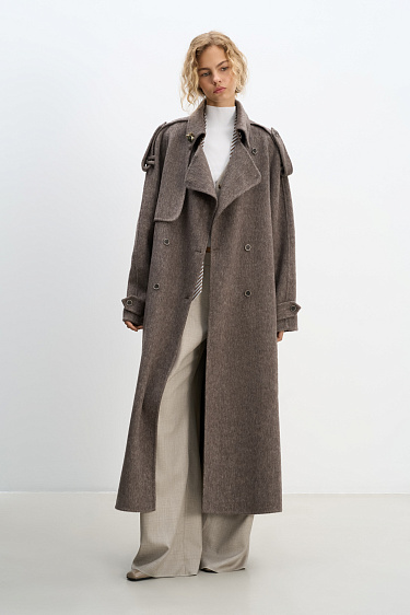 Wool coat with a yoke - BRUSNIKA Women Clothes
