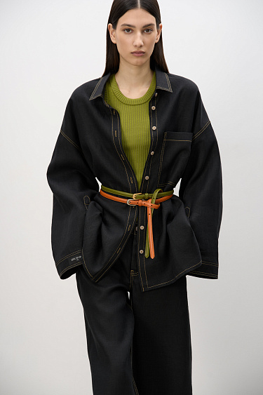 Shirt with patch pocket - BRUSNIKA Women Clothes