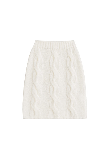 Knitted skirt with braids - BRUSNIKA Women Clothes