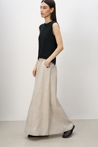 Linen maxi skirt - BRUSNIKA Women Clothes