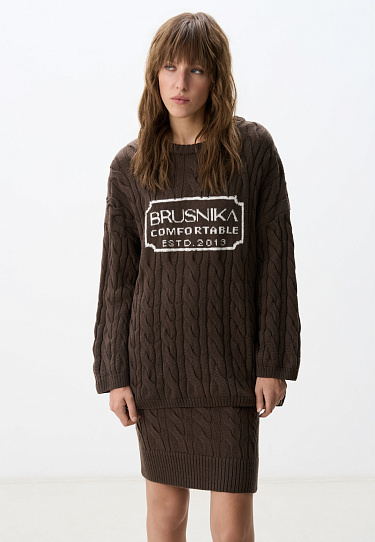Jumper with braids and jacquard - BRUSNIKA Women Clothes